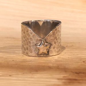 SS Hammered Ring size 7